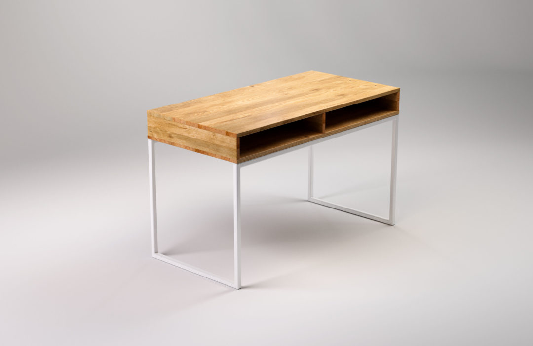 LIGHT SKRIVEN to nowoczesne biurko do biura i domu. Ręcznie wykonane z litego drewna dębowego i stali. Elegancki i minimalistyczny design.